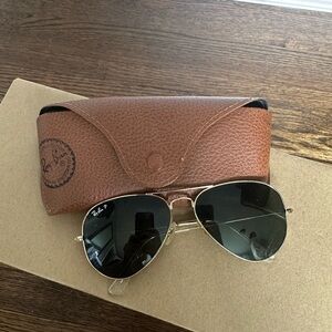 Polarized Ray-Ban aviator sunglasses. Perfect condition.